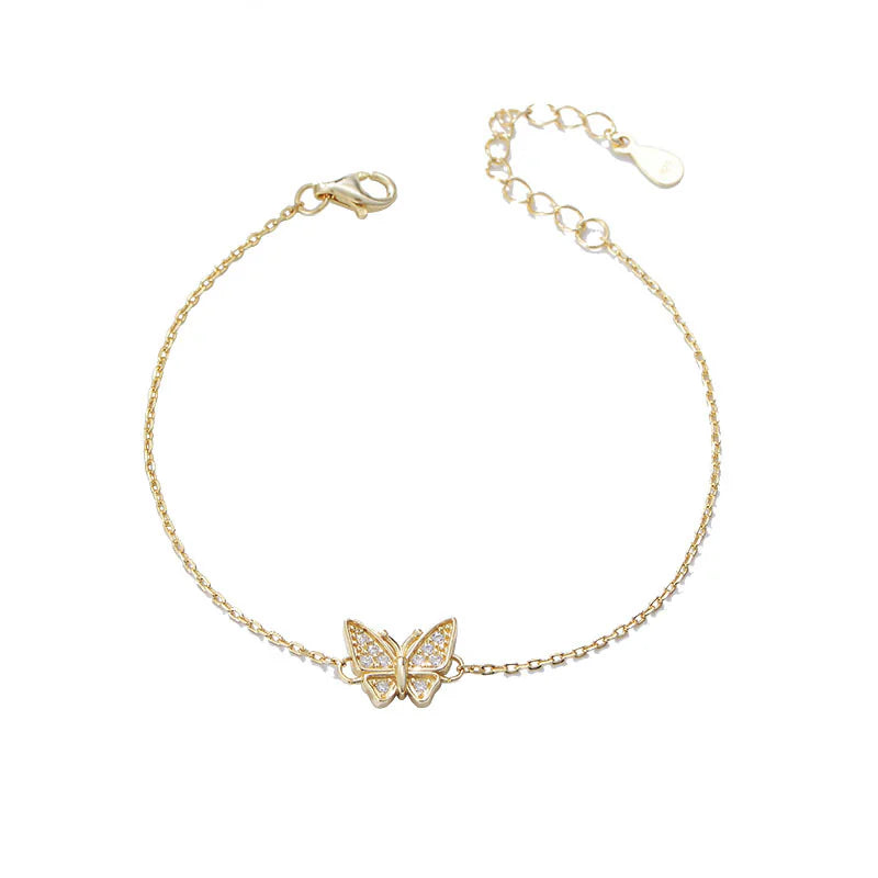 Classic Beautiful Silver Butterfly Charm Bracelet