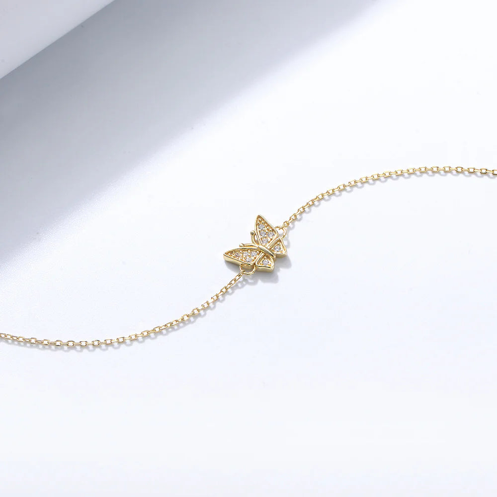 Classic Beautiful Silver Butterfly Charm Bracelet