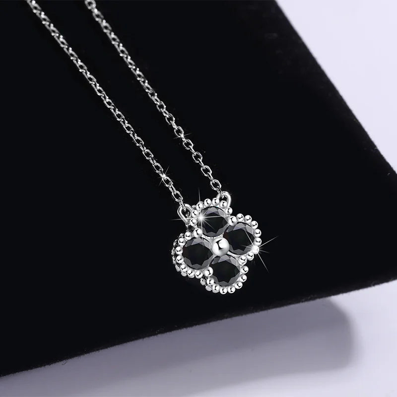 925 Sterling Silver Four-leaf Clover Necklace