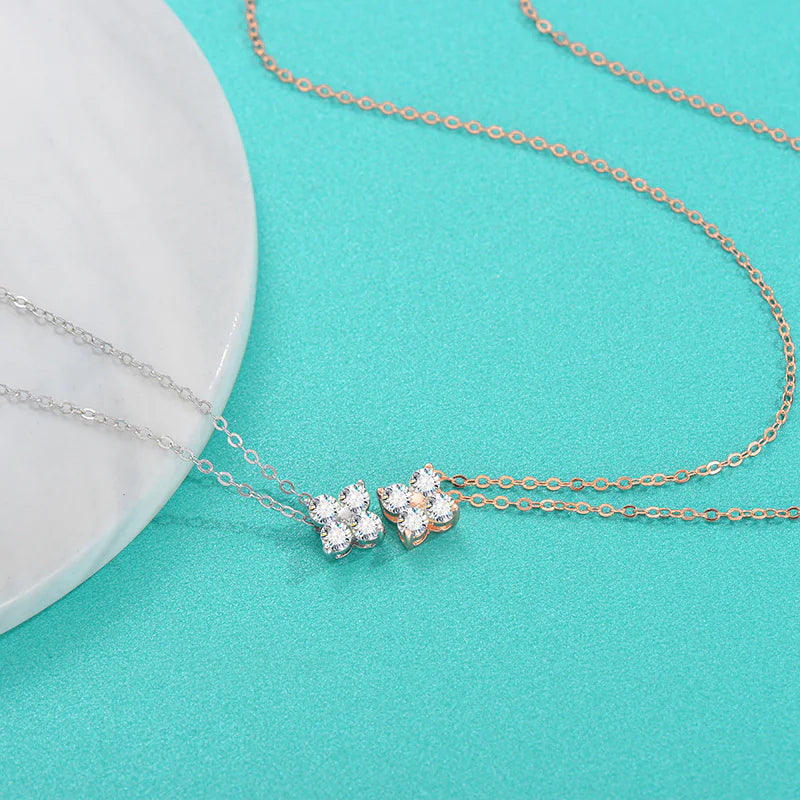 Four Leaf Clover Moissanite Necklaces 925 Silver
