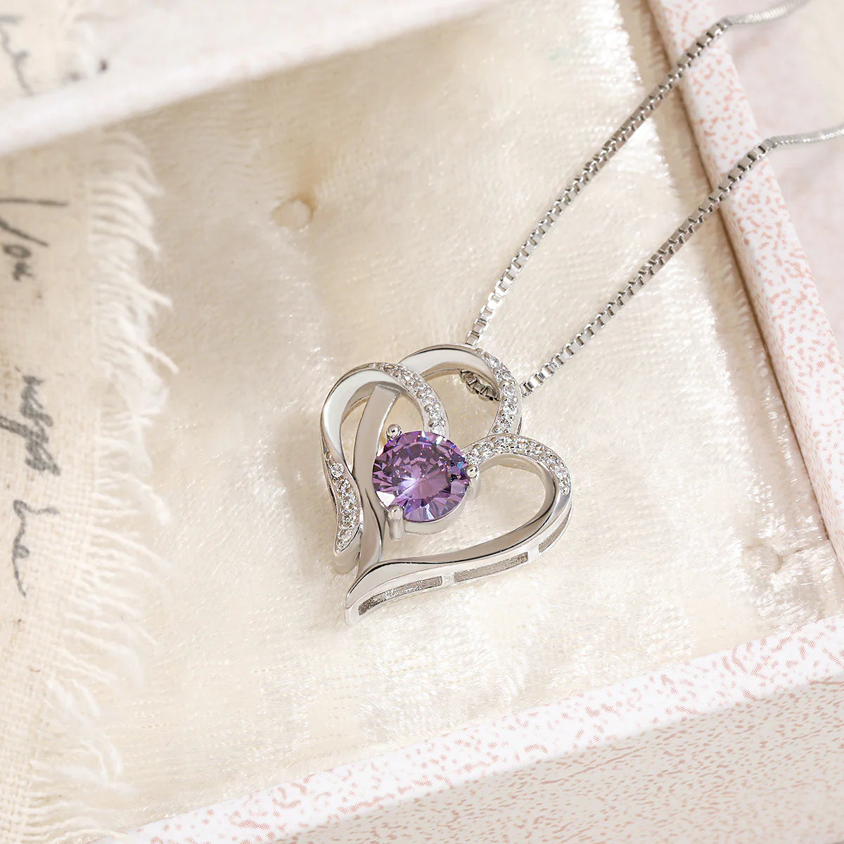 Fashion Elegant Zirconia LOVE Heart Necklace