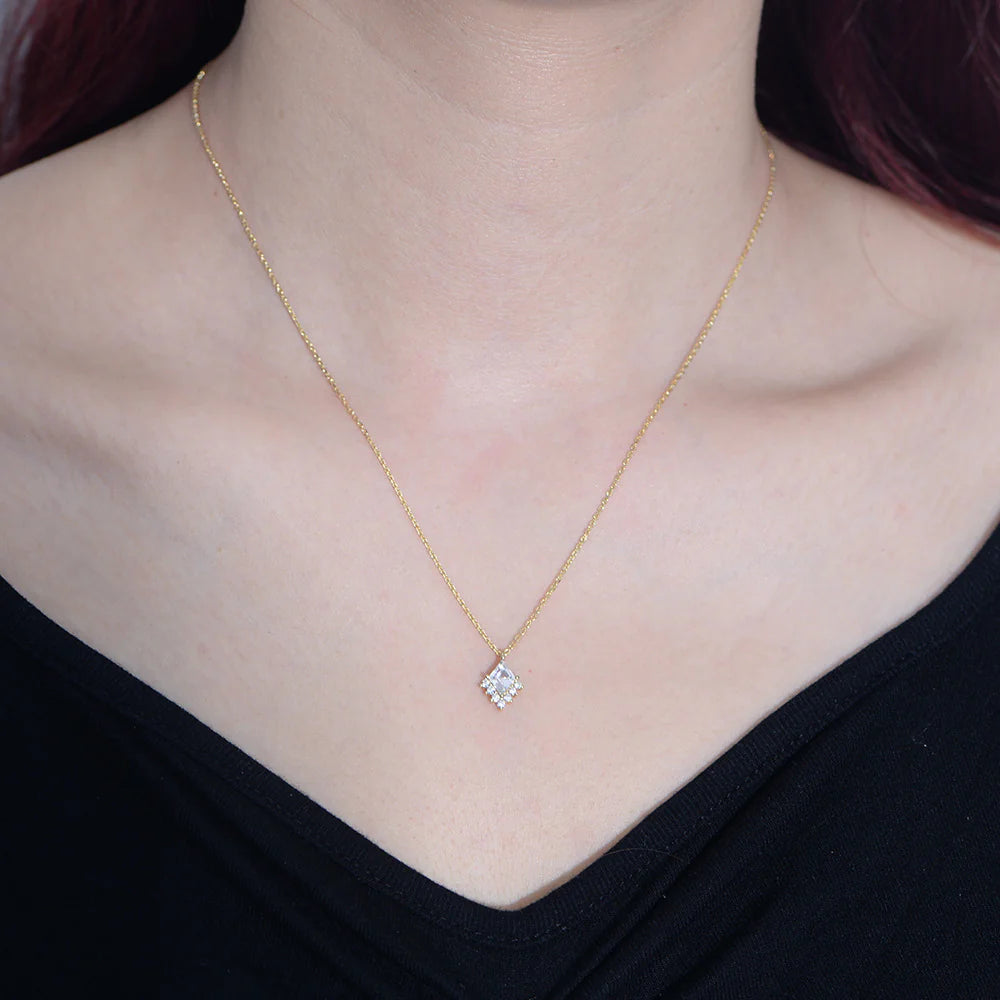 Luxury 925 Silver Rhomb Pendant Necklaces