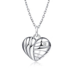 925 Silver Personalized Zircon Heart Necklace Wholesale