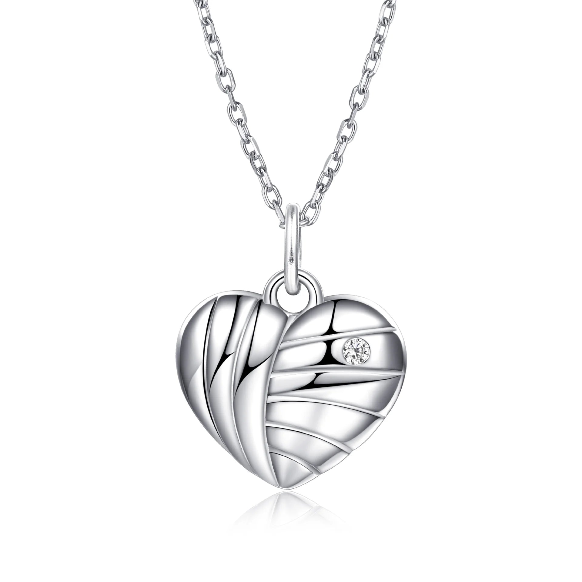 925 Silver Personalized Zircon Heart Necklace Wholesale