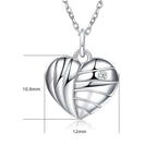 925 Silver Personalized Zircon Heart Necklace Wholesale