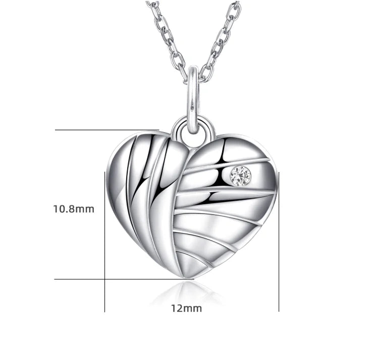 925 Silver Personalized Zircon Heart Necklace Wholesale