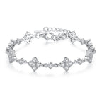S925 Silver Moissanite Elegant Bangle Clover Bracelet