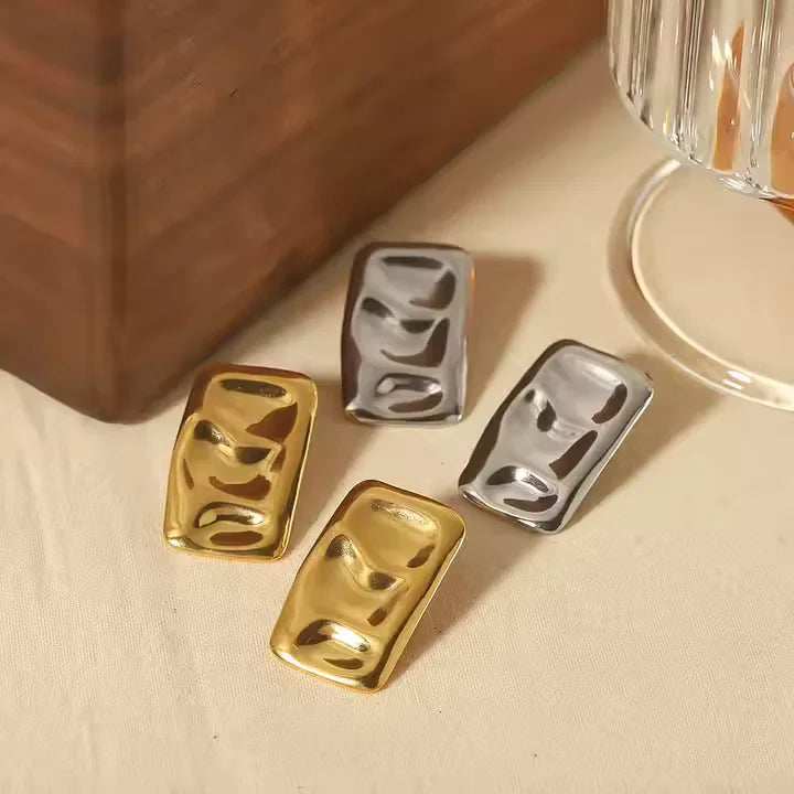Stainless Steel Geometric Drop Stud Earrings Fashionable Hypoallergenic