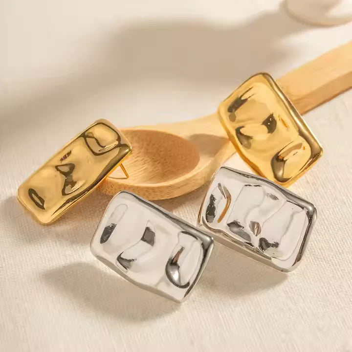 Stainless Steel Geometric Drop Stud Earrings Fashionable