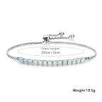 Fashion Style Simple Brass Opal Adjustable Bracelet