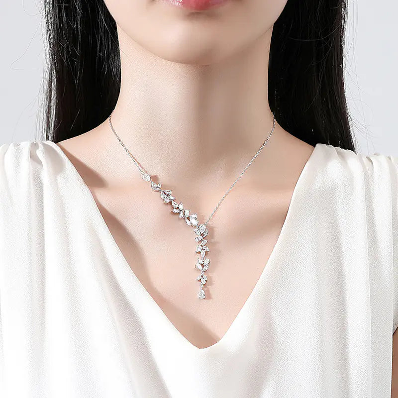 New Fashion Iced Brass CZ Choker Chain Necklace