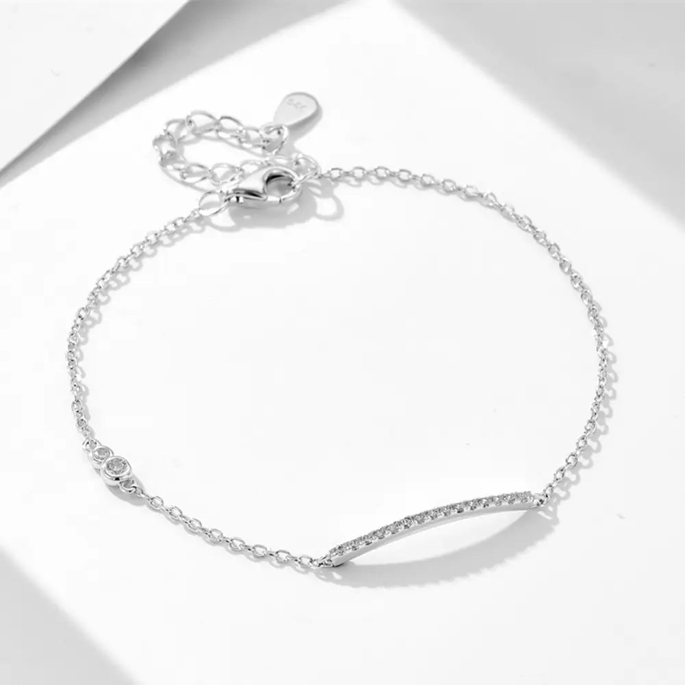S925 Pure Silver CZ Adjustable Bracelet