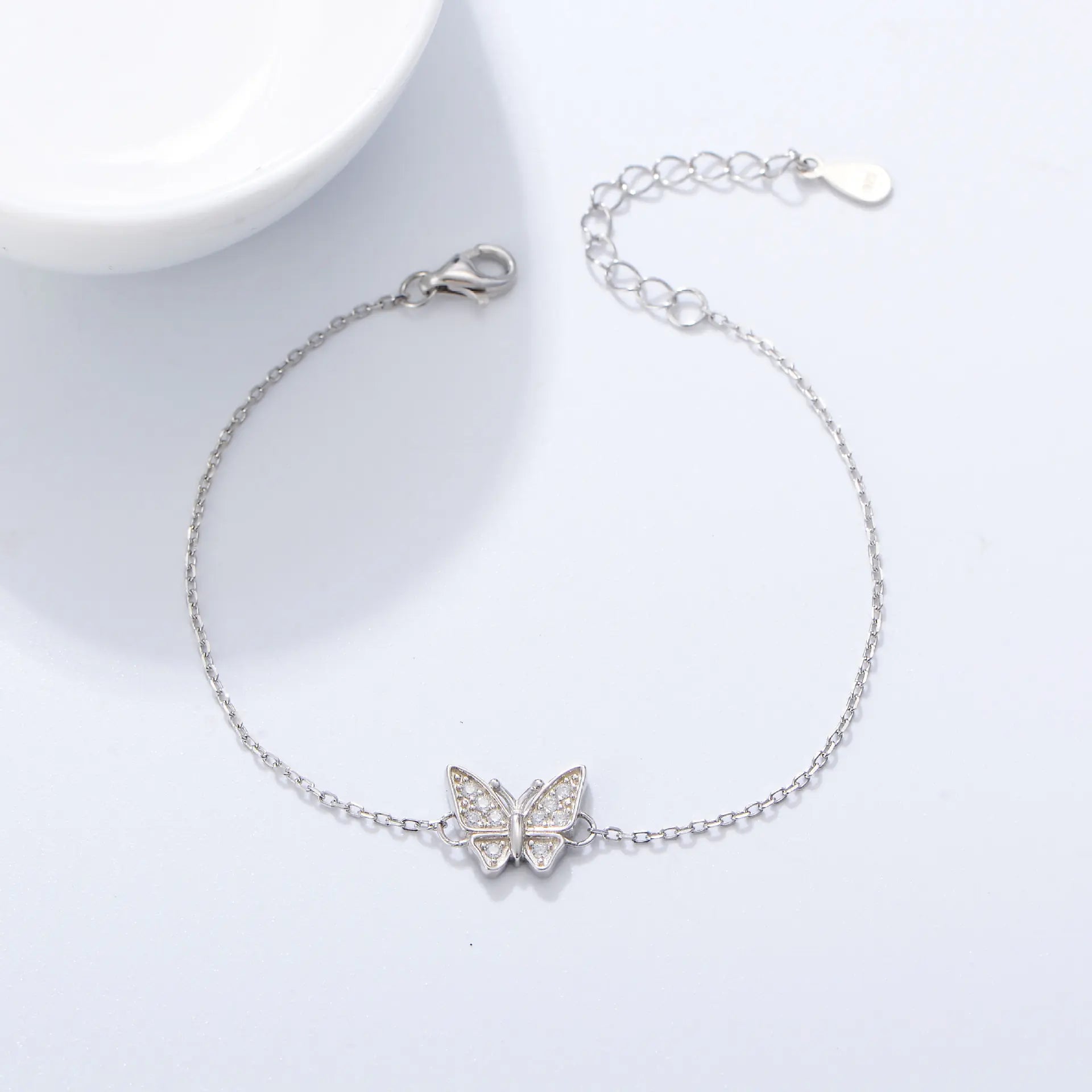 New Butterfly 925 Sterling Silver CZ Bracelet