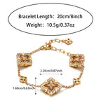 Stainless Steel Diamond Flower Clover Bracelet
