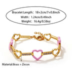 Pink Love Heart Oil Drop Bracelet