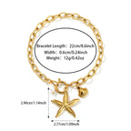Beat Selling Stainless Steel Shell Starfish Pearl Bracelet