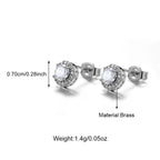 Light Luxury Iced Out Diamond Brass Heart CZ Earrings