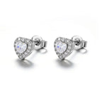 Light Luxury Iced Out Diamond Brass Heart CZ Earrings