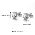 Light Luxury Iced Out Diamond Brass Heart CZ Earrings