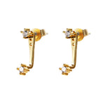Iced Diamond Dipper Geometric Huggie Stud Earrings Set