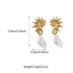 Elegant Stainless Steel Seahorse Baroque Drop Earrings
