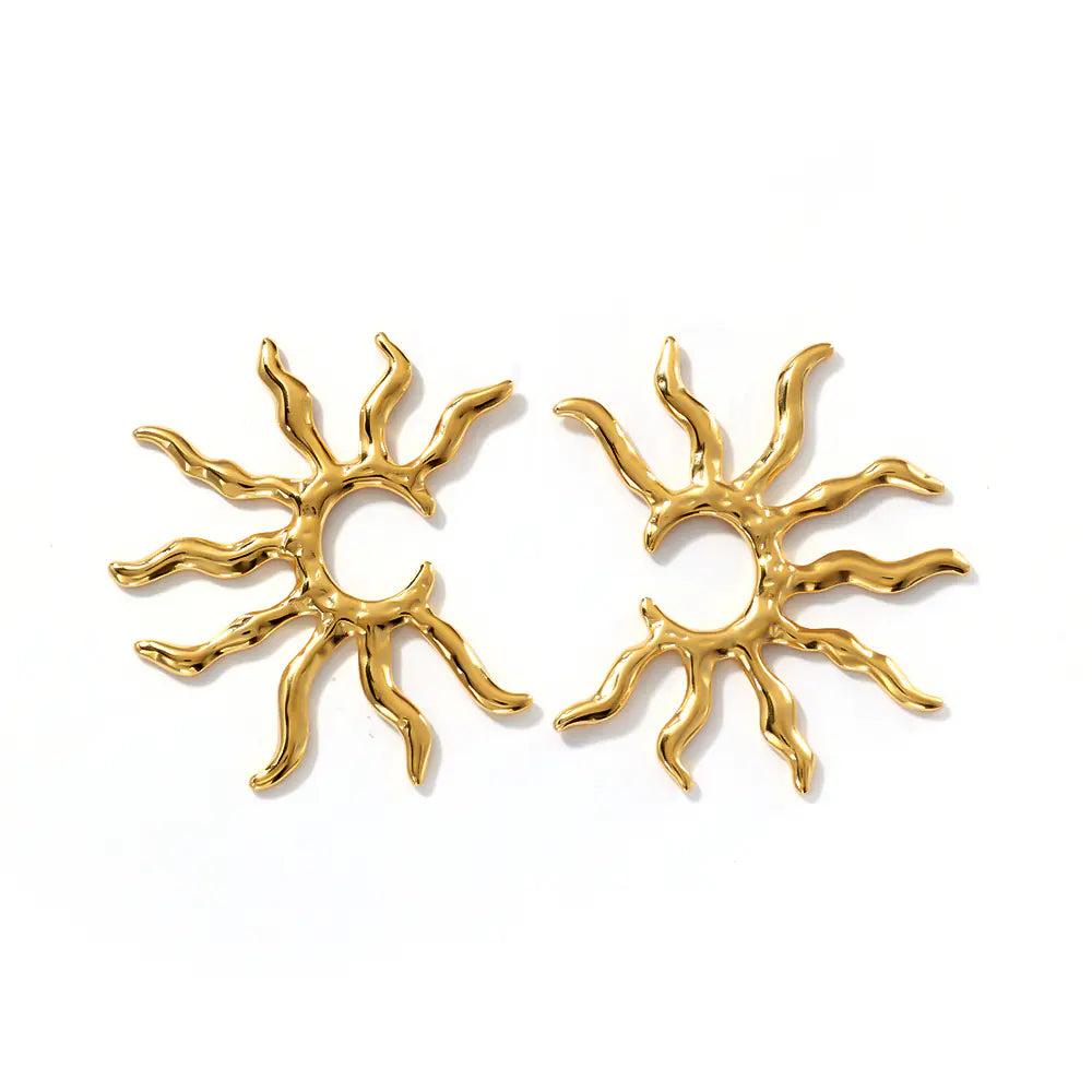 Stainless Steel Coral C Shape Earrings