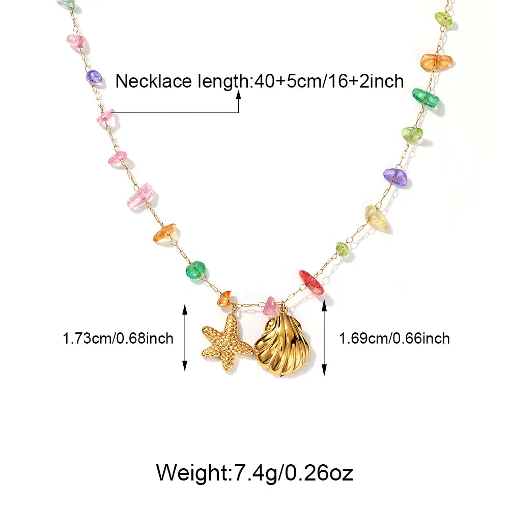 Fashion Sea Shell 18K Gold Stainless Steel Necklace