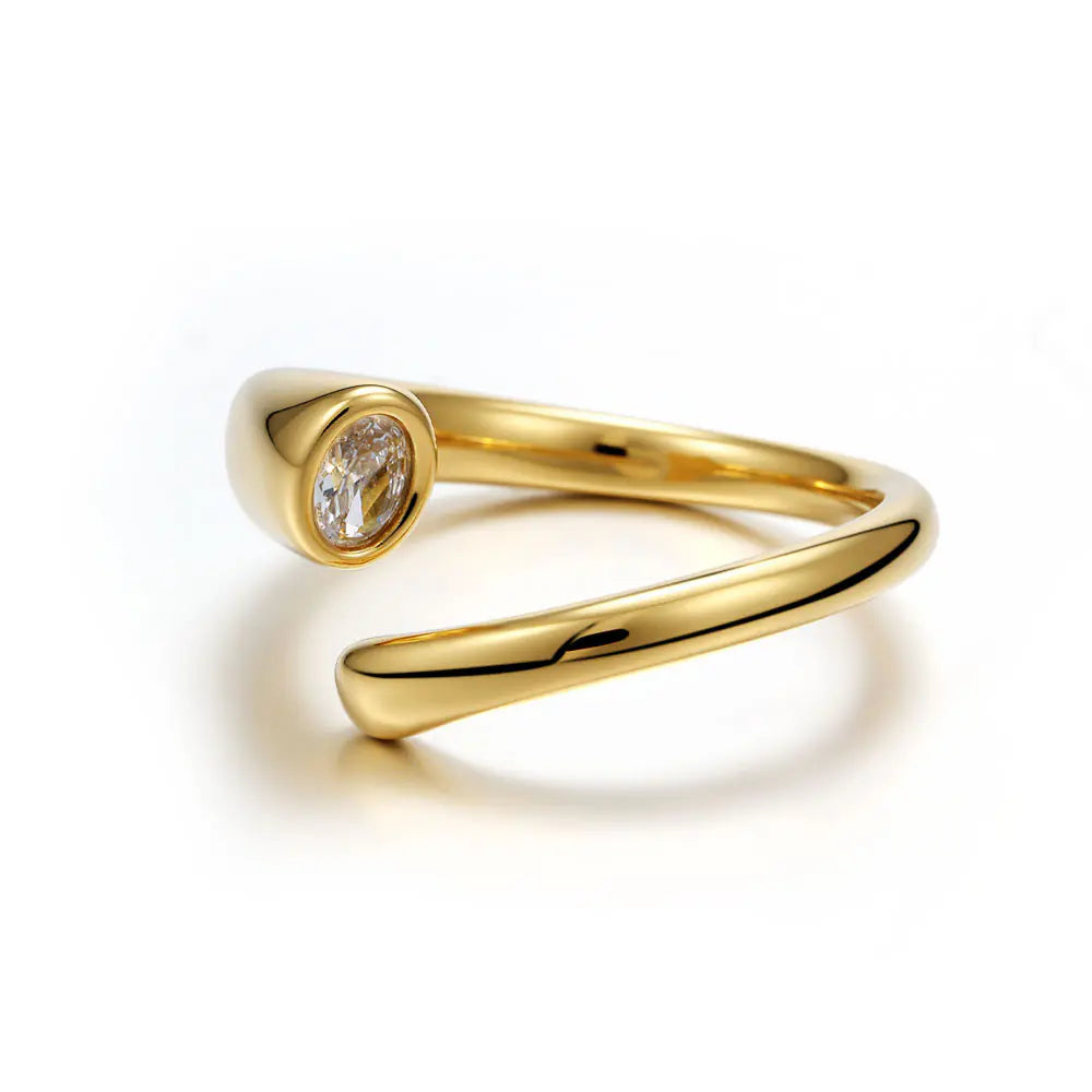 18k Gold Stainless Steel Stackable Wrap Ring