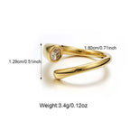 18k Gold Stainless Steel Stackable Wrap Ring