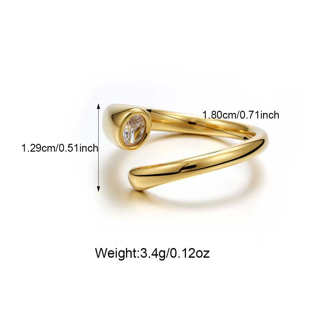 18k Gold Stainless Steel Stackable Wrap Ring