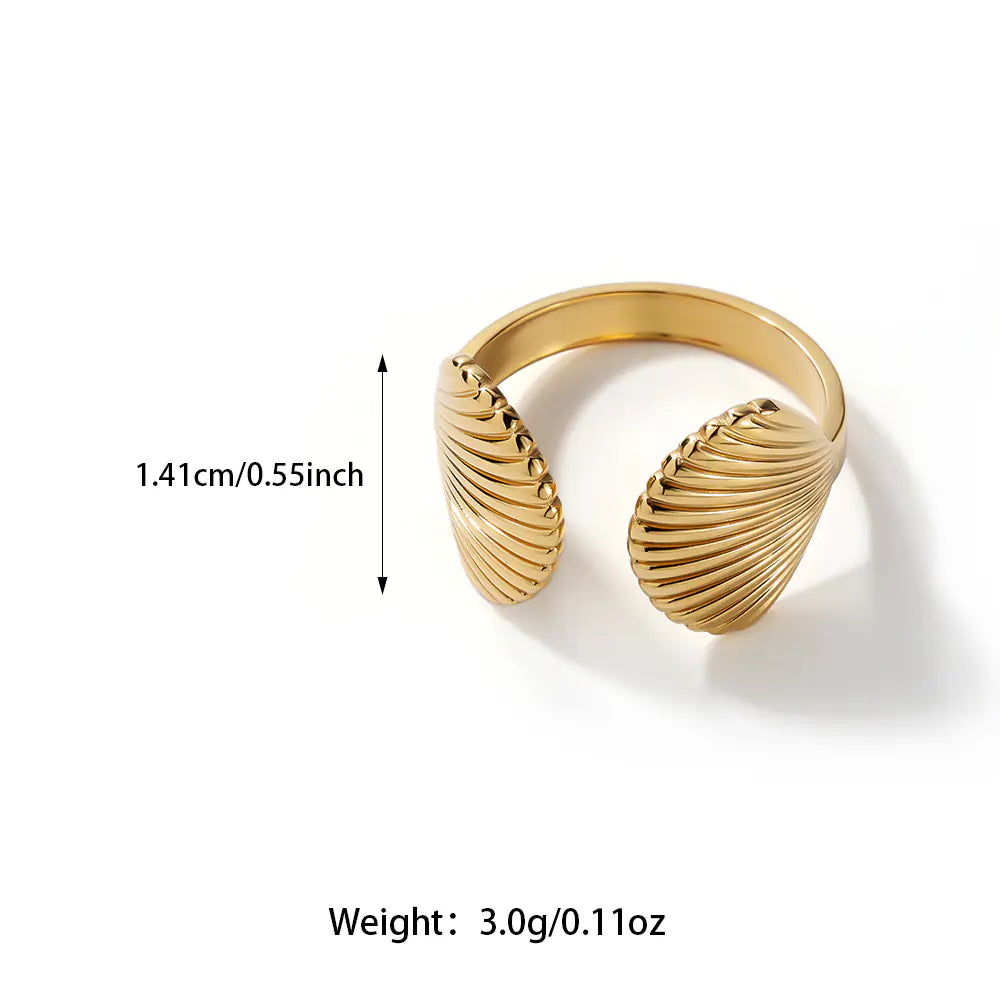 Classical Stanless Steel Shell Adjustable Ring