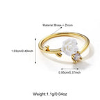 Stainless Steel Adjustable Rose CZ Ring
