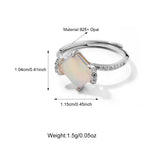 New 925 Sterling Silver Opal Adjustable Rings