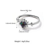 Luxury Dainty Adjustable 925 Silver Opal Ring