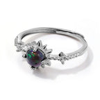 Luxury Dainty Adjustable 925 Silver Opal Ring