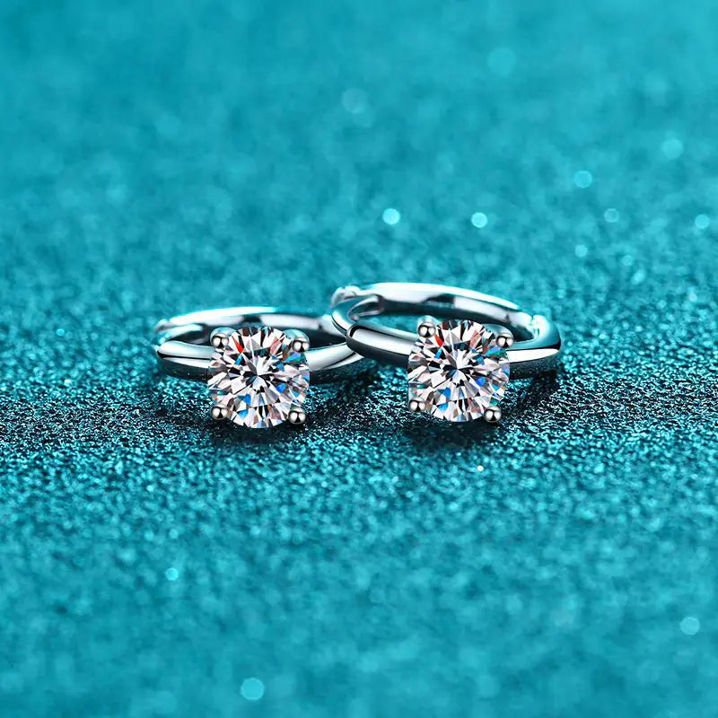 New Fashion 5mm 925 Silver CZ Stud Earrings