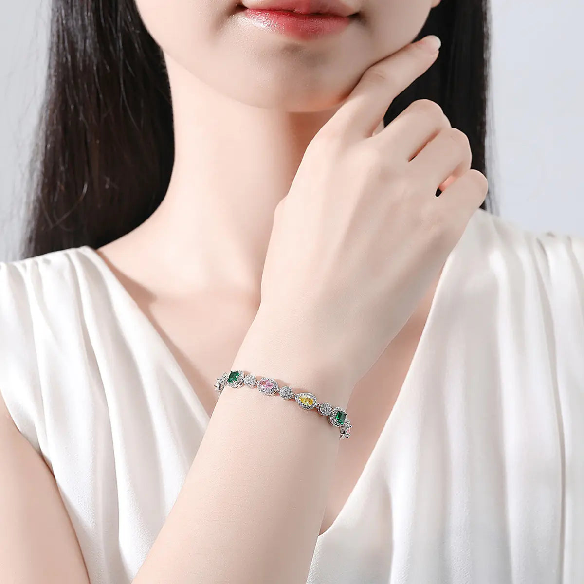 New Arrival 7mm Brass Colored CZ Bracelets