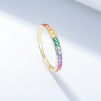 925 Sterling Silver Colored Cubic Zircon Ring