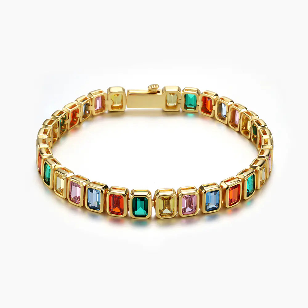 2025 Colorful cz baguette bracelet