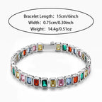 2025 Colorful cz baguette bracelet
