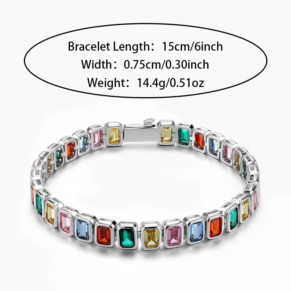2025 Colorful cz baguette bracelet