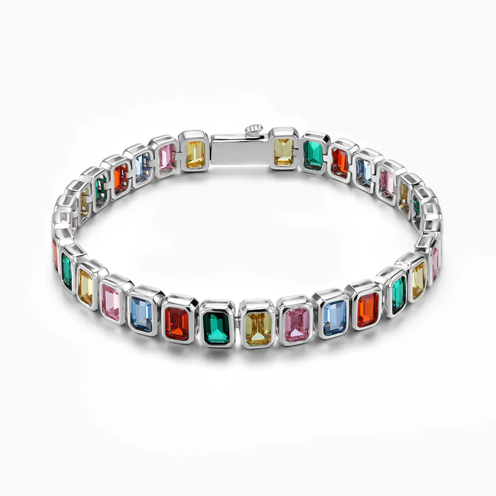 2025 Colorful cz baguette bracelet