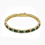 Hot selling 4mm Brass Green Rectangle CZ Necklace