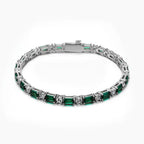 Hot selling 4mm Brass Green Rectangle CZ Necklace