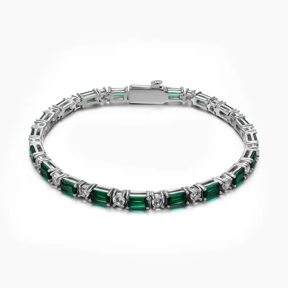 Hot selling 4mm Brass Green Rectangle CZ Necklace