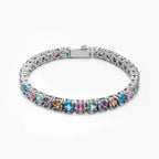 Colorful cz brass tennis bracelet