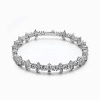 Hot 7.5mm Brass Iced CZ Flower Tennis Bracelet