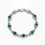 Hot 10mm Brass Green CZ Cluster Link Bracelet