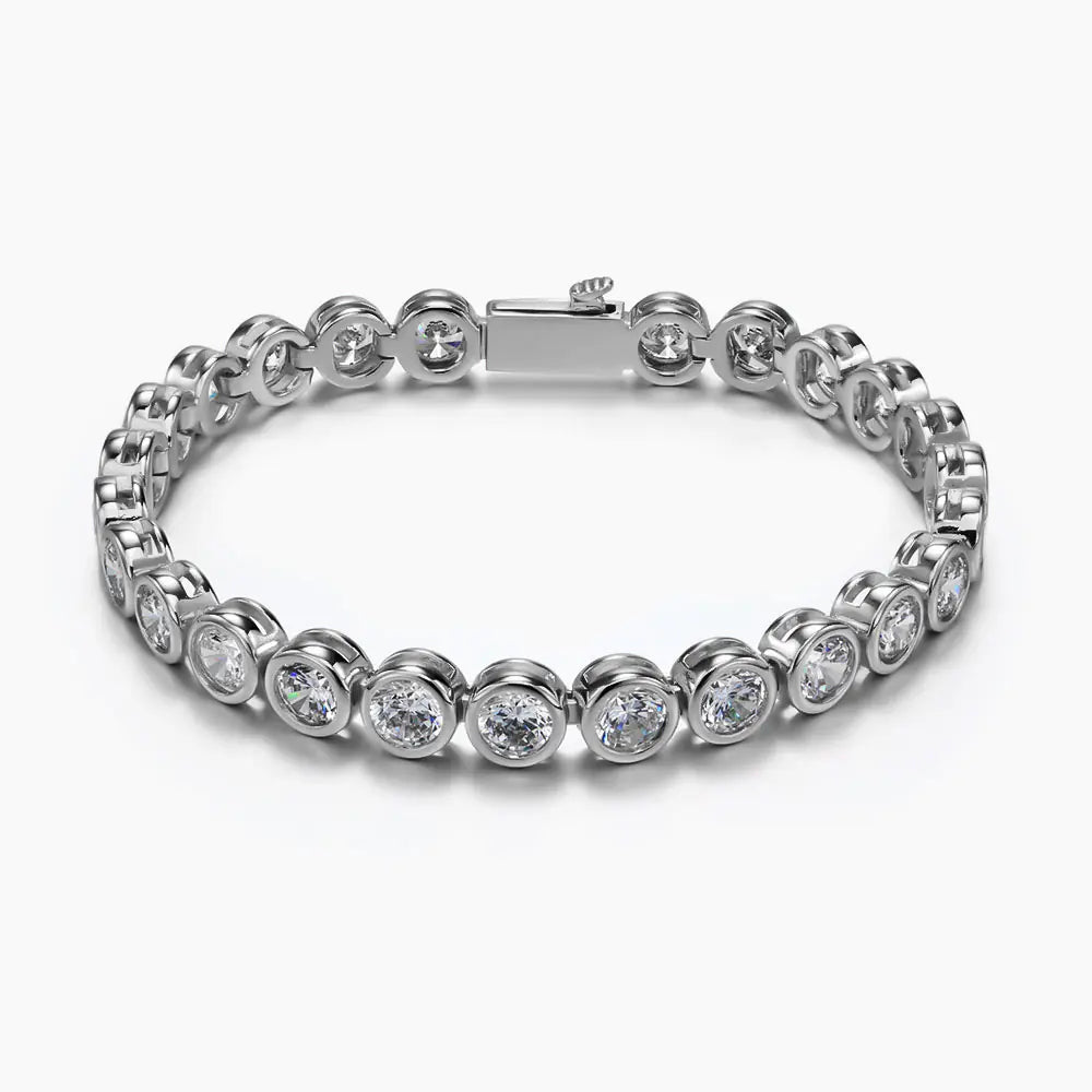 Round Bezel Setting Tennis Bracelet