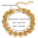 Dubai Gold Plated Chunky Geometric Irregular Circle Cross Bracelet